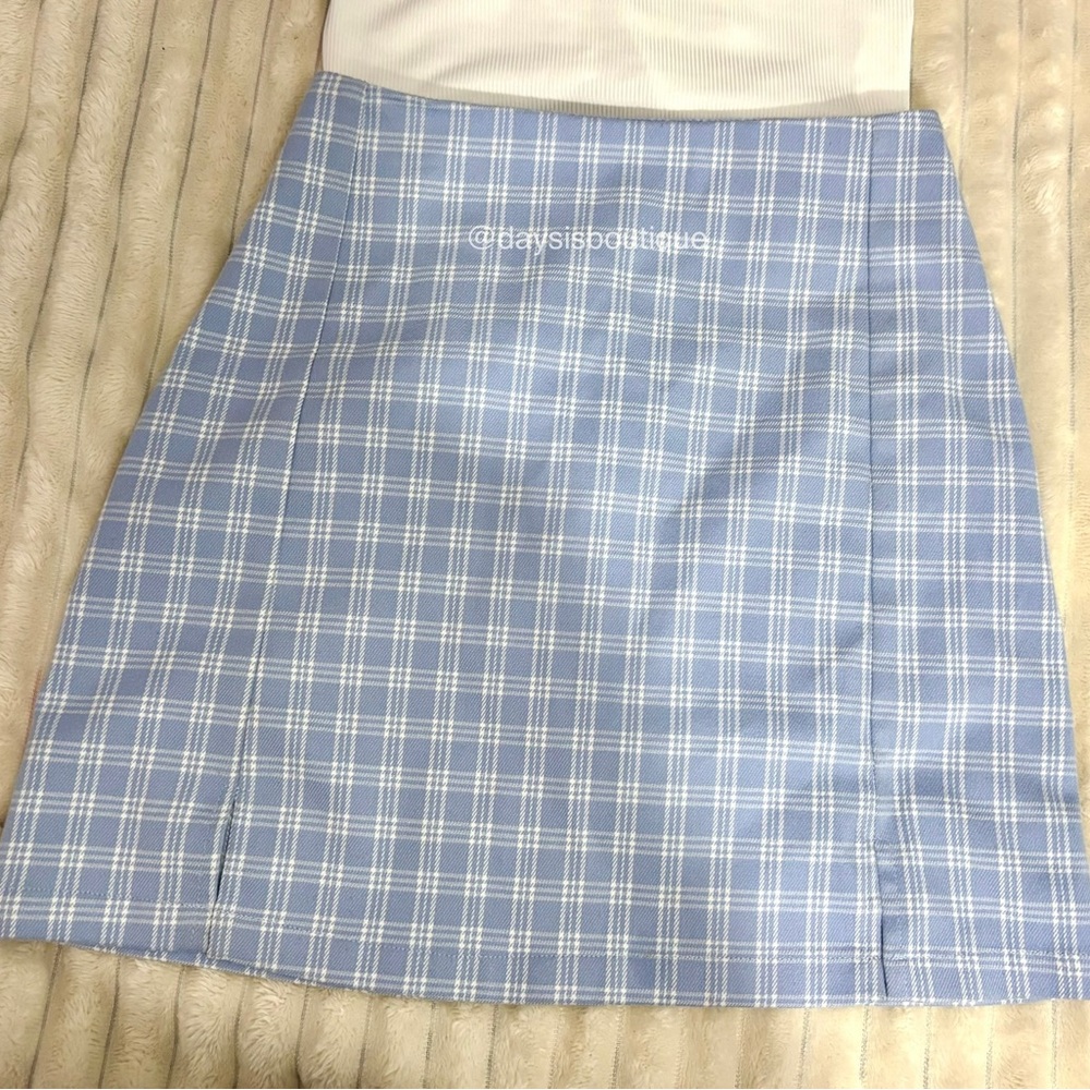 Brandy Melville Blue A-Line Mini Skirt